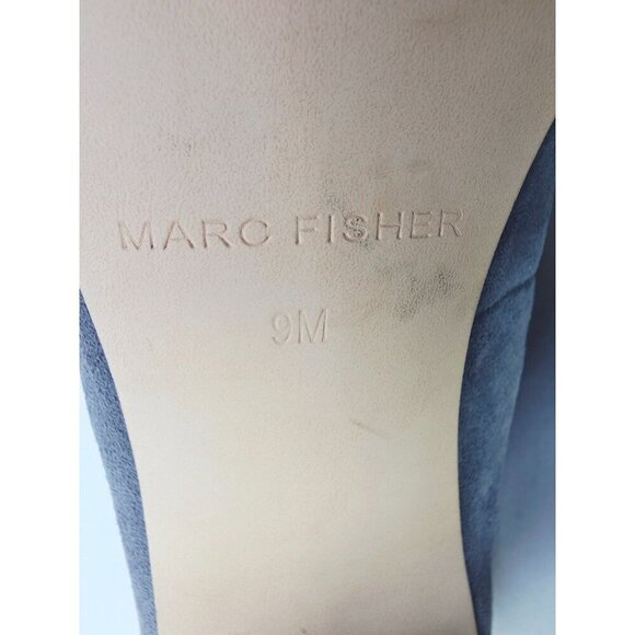 Marc Fisher Size 9M Womens Gray Leather Suede Caitlin Slip On Pointed Toe Shoes - Picture 12 of 14